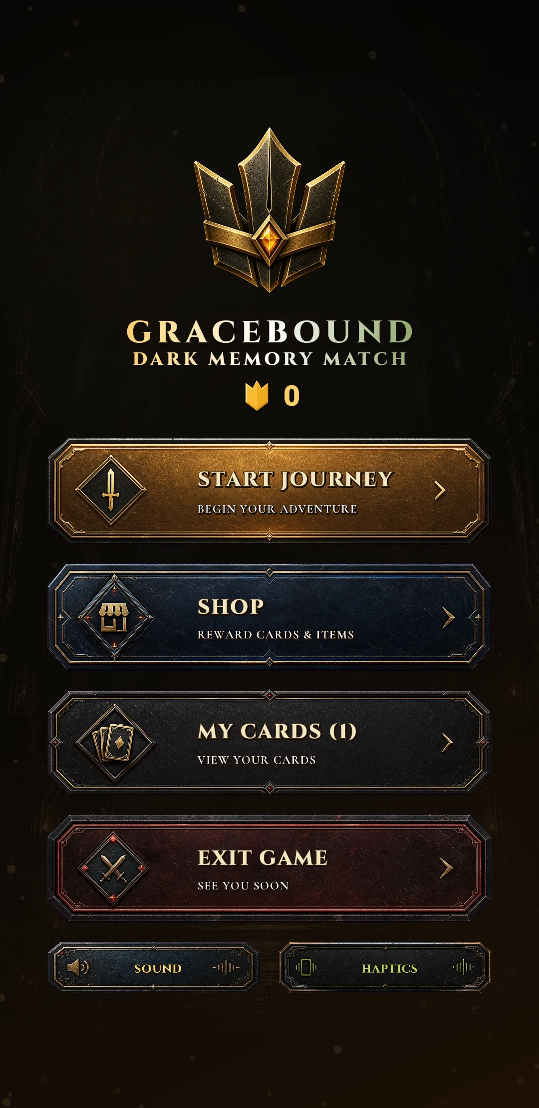 Gracebound main menu